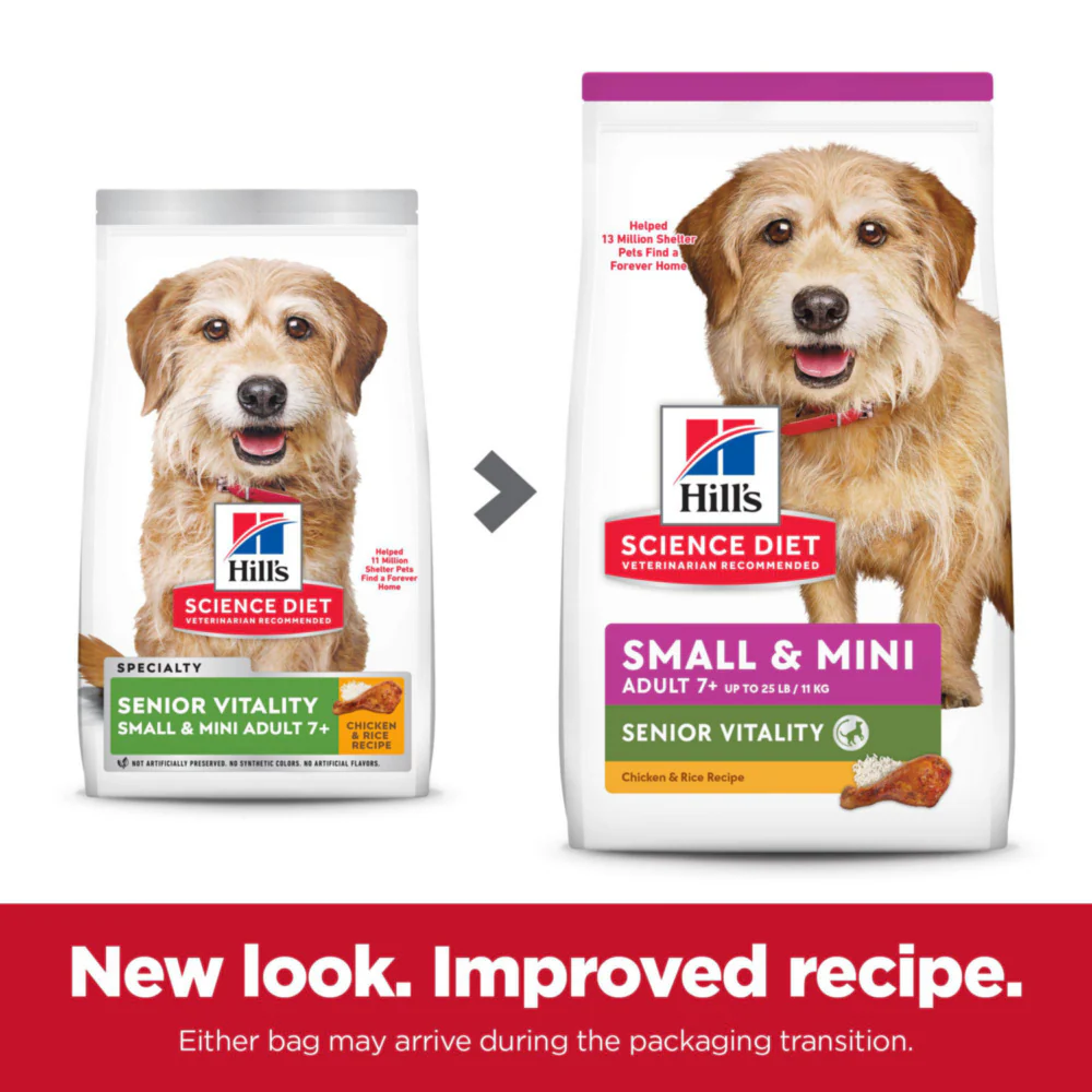 Hill's Science Diet Adult 7+ Senior Vitality SM & Mini Chicken & Rice Recipe Dog Food - Image 4