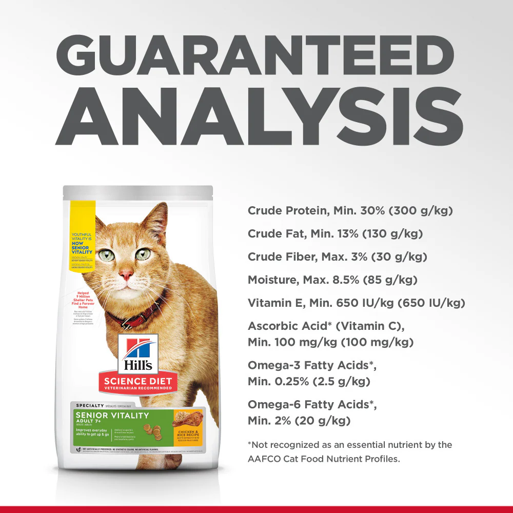 Hill's Science Diet Adult 7+ Senior Vitality Chicken & Rice Recipe Dry Cat Food - Image 8