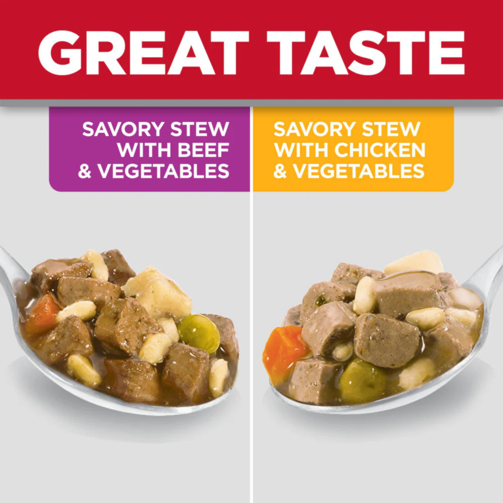 Hill's Science Diet Adult SM Paws Savory Stew Chicken or Beef with Vegetables Variety Pack Canned Dog Food - Image 5