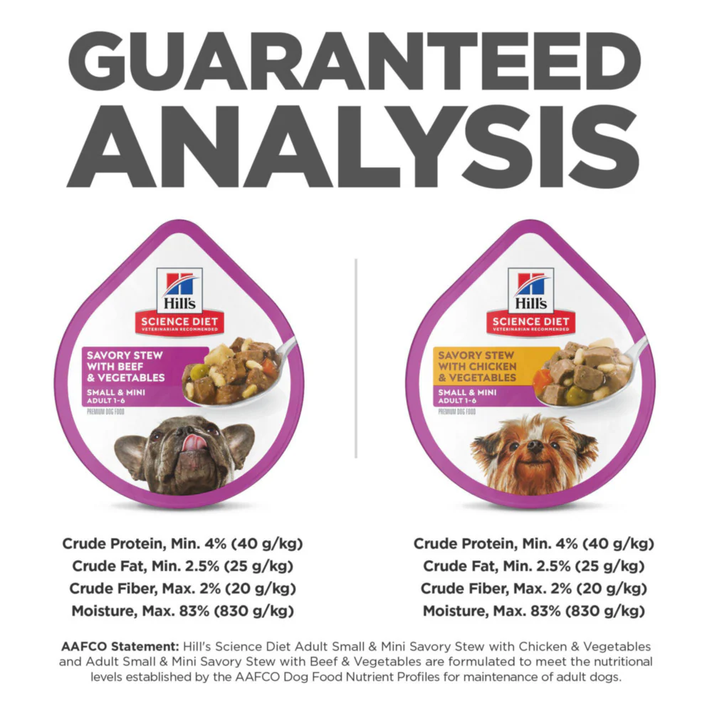 Hill's Science Diet Adult SM Paws Savory Stew Chicken or Beef with Vegetables Variety Pack Canned Dog Food - Image 8