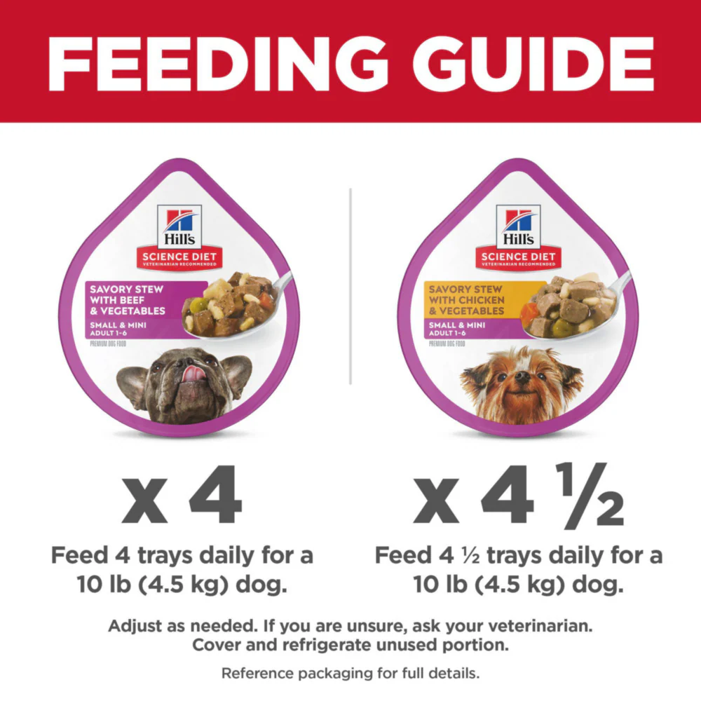 Hill's Science Diet Adult SM Paws Savory Stew Chicken or Beef with Vegetables Variety Pack Canned Dog Food - Image 9