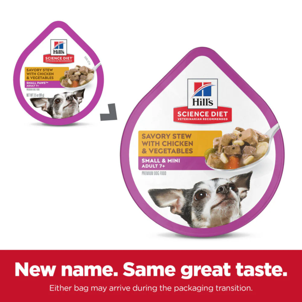 Hill's Science Diet Adult 7+ SM Paws Savory Stew with Chicken & Vegetables Dog Food Trays - Image 3