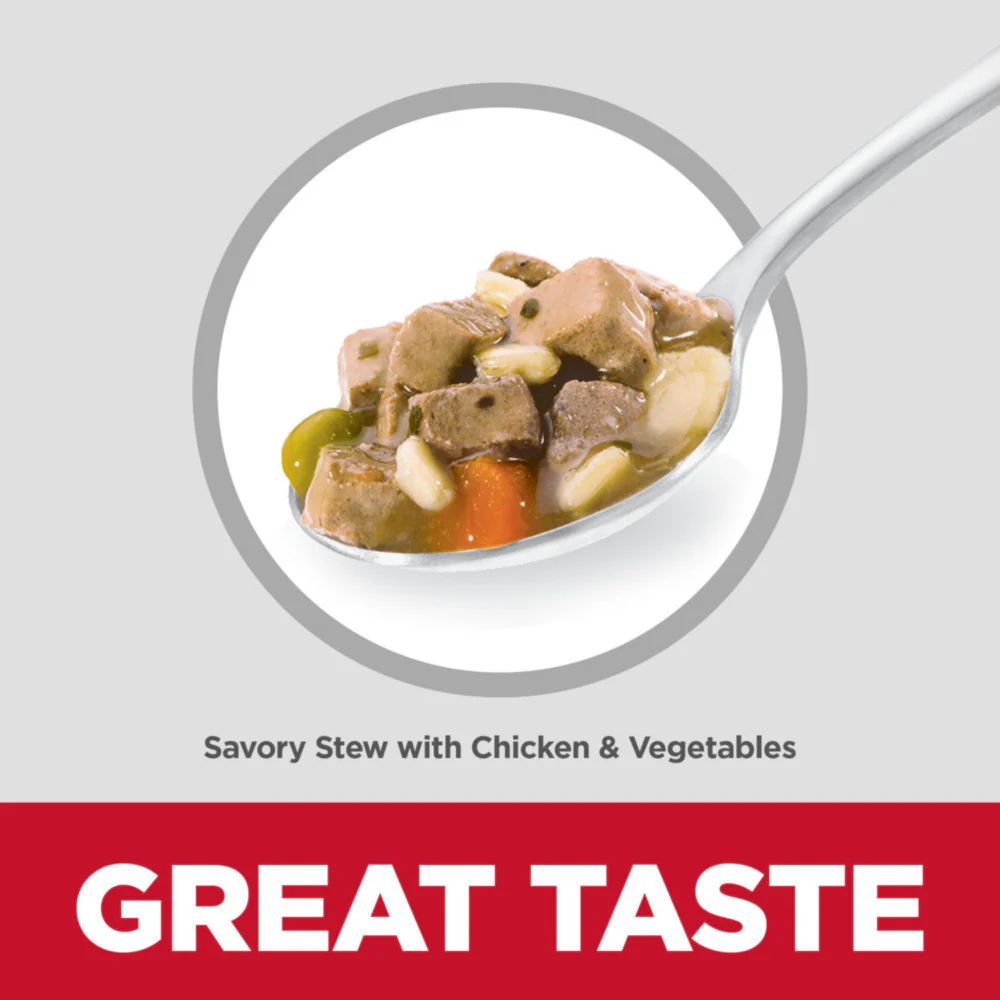 Hill's Science Diet Adult 7+ SM Paws Savory Stew with Chicken & Vegetables Dog Food Trays - Image 6