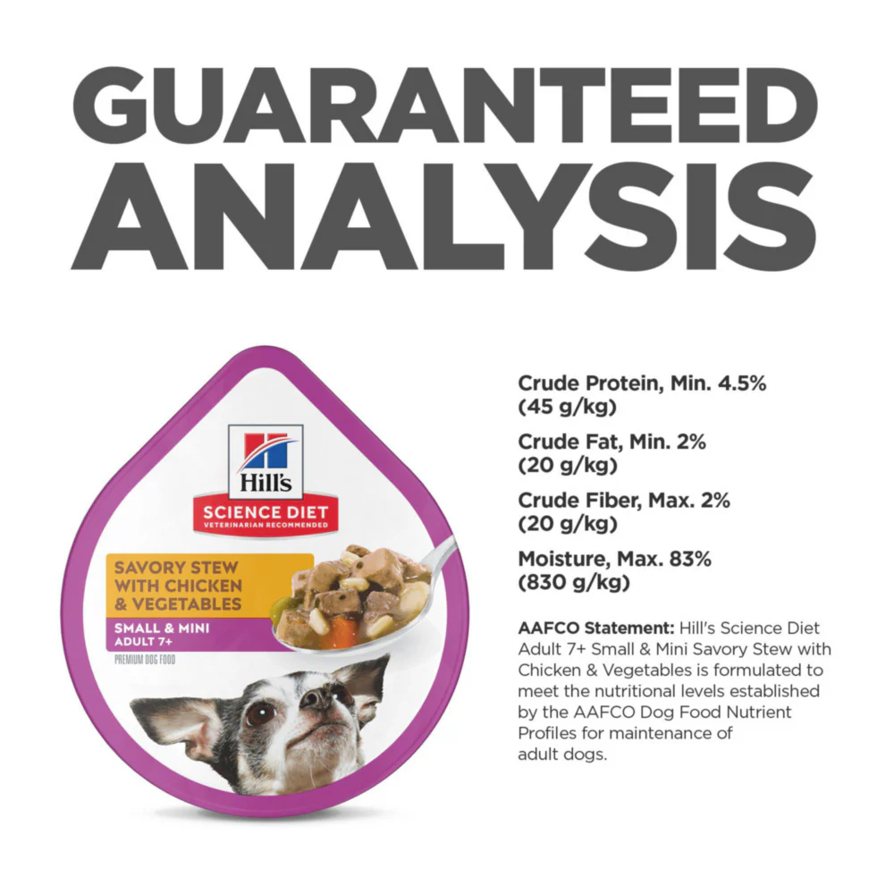 Hill's Science Diet Adult 7+ SM Paws Savory Stew with Chicken & Vegetables Dog Food Trays - Image 9