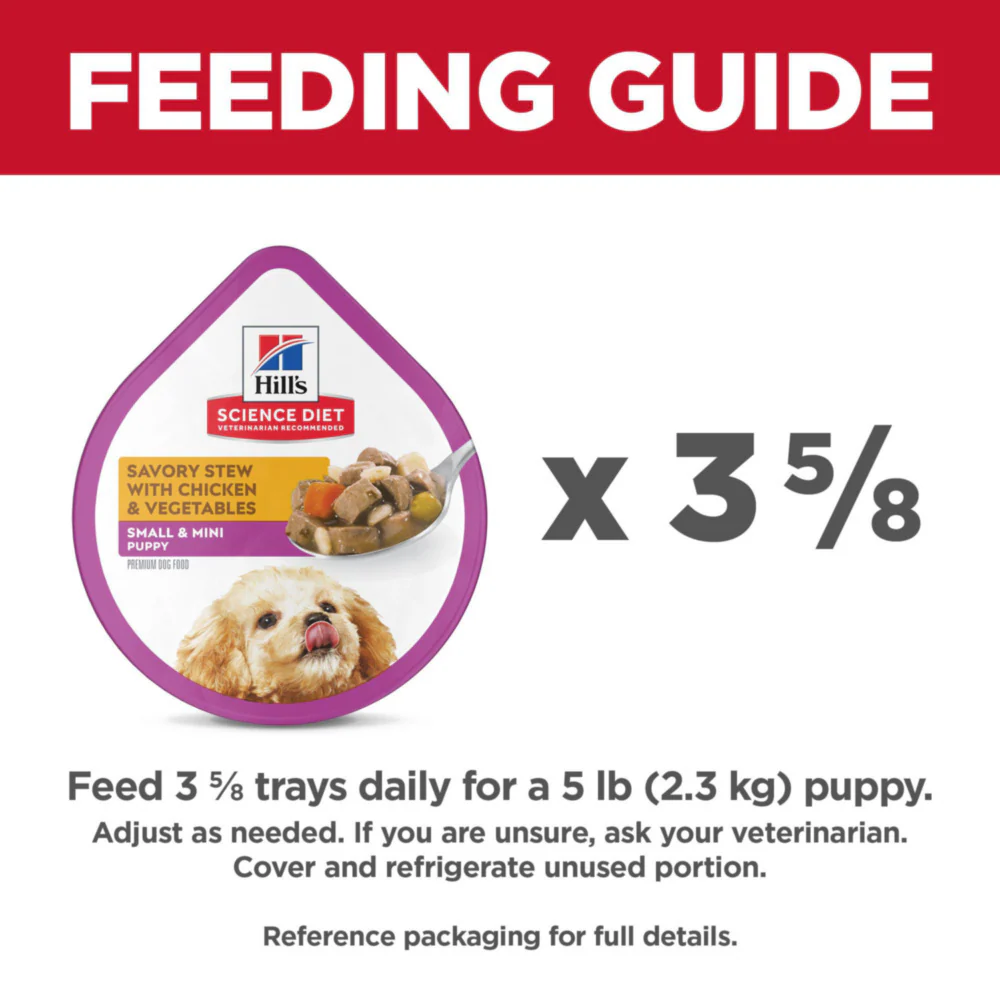 Hill's Science Diet Puppy SM Paws Savory Stew with Chicken & Vegetables Dog Food Trays - Image 10