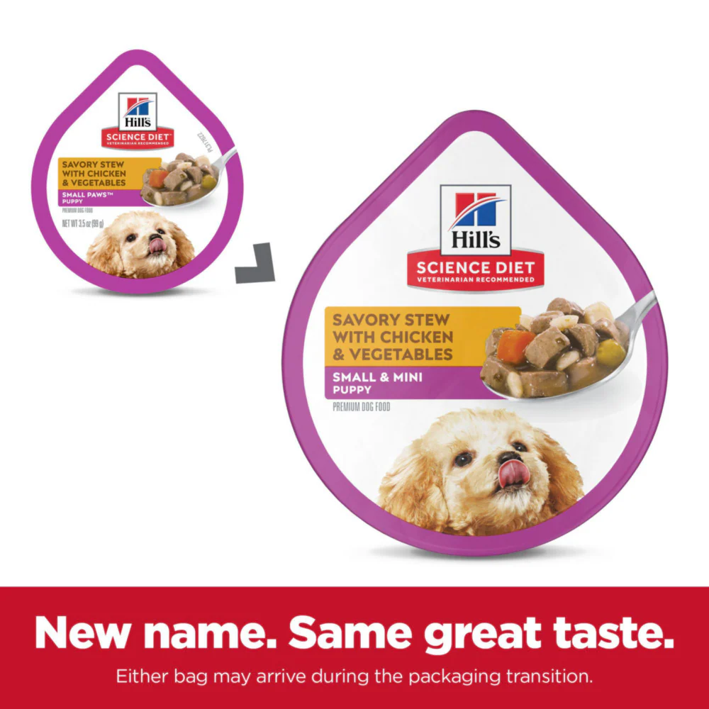 Hill's Science Diet Puppy SM Paws Savory Stew with Chicken & Vegetables Dog Food Trays - Image 3