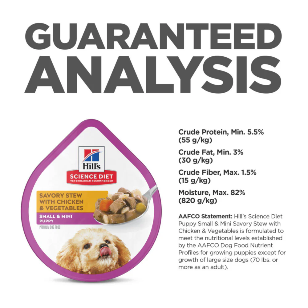 Hill's Science Diet Puppy SM Paws Savory Stew with Chicken & Vegetables Dog Food Trays - Image 9
