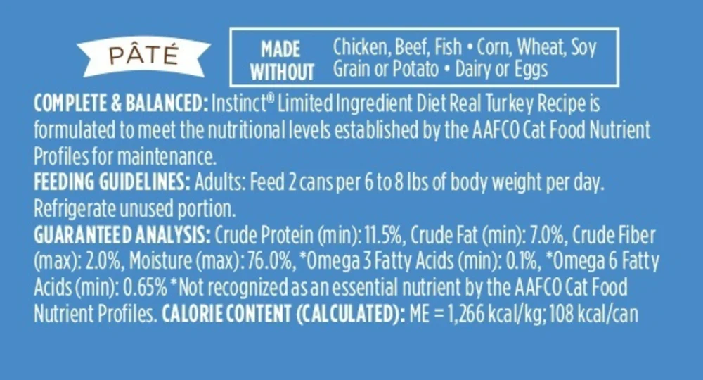 Instinct Grain Free LID Turkey Canned Cat Food - Image 4