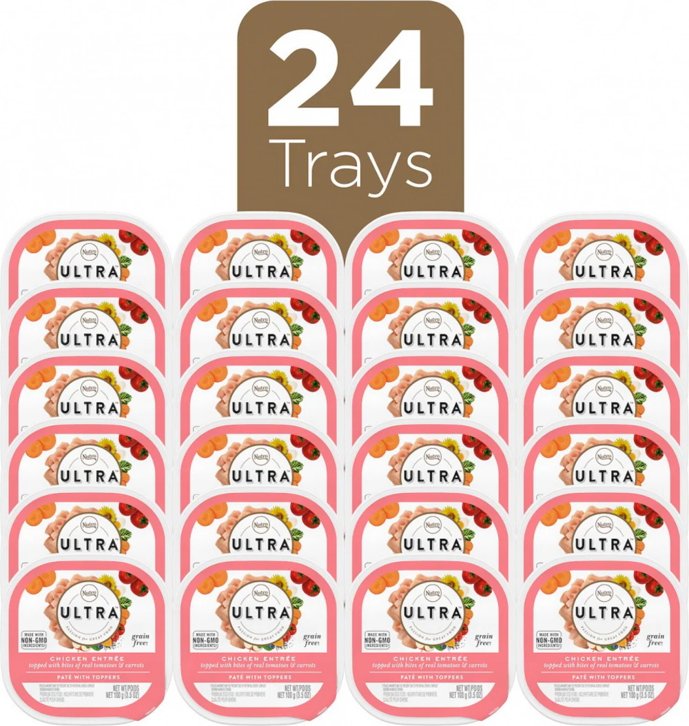 Nutro Ultra Grain-Free Chicken Entree Pate with Tomatoes and Carrots Adult Wet Dog Food Trays - Image 4