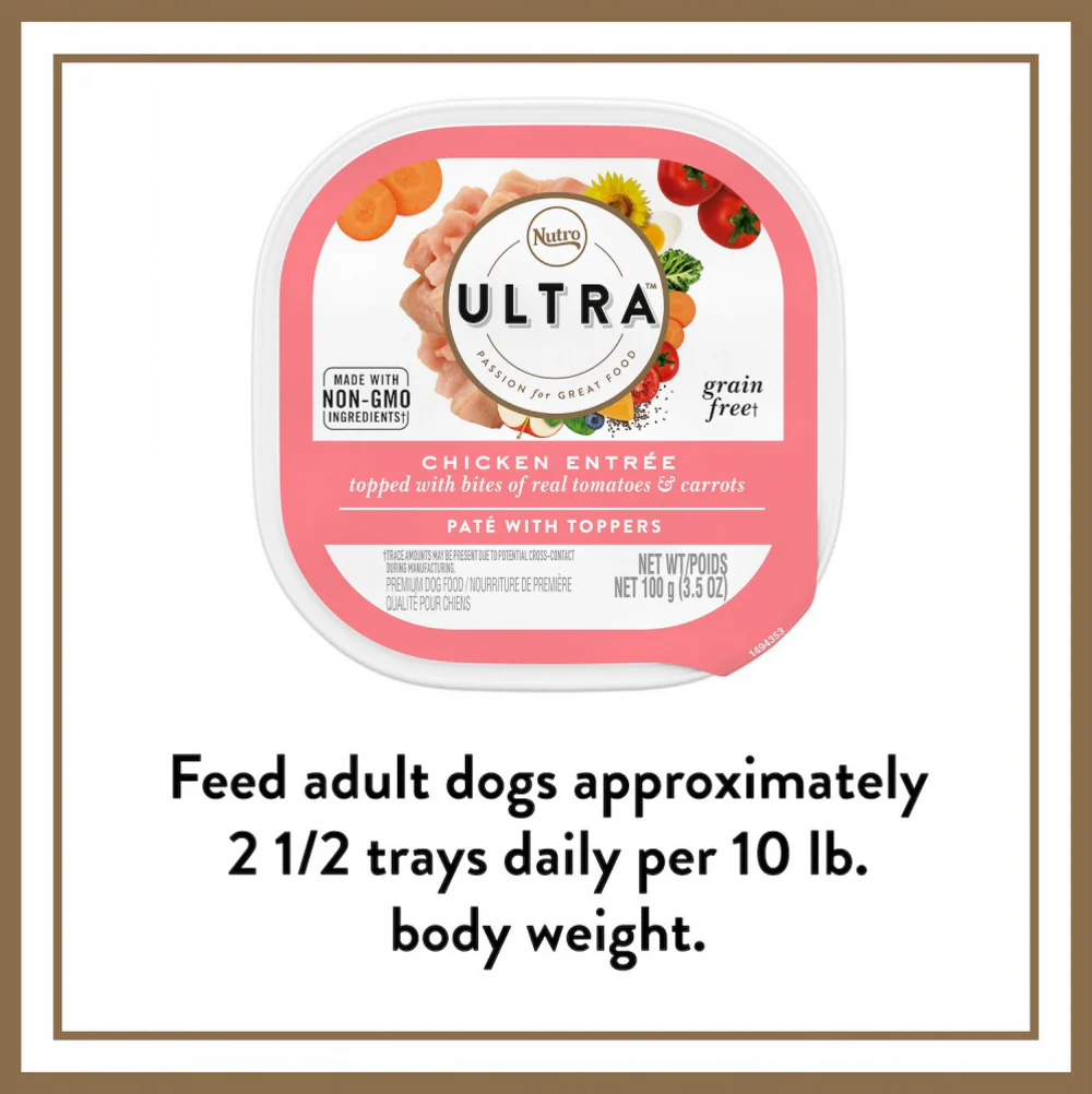 Nutro Ultra Grain-Free Chicken Entree Pate with Tomatoes and Carrots Adult Wet Dog Food Trays - Image 8