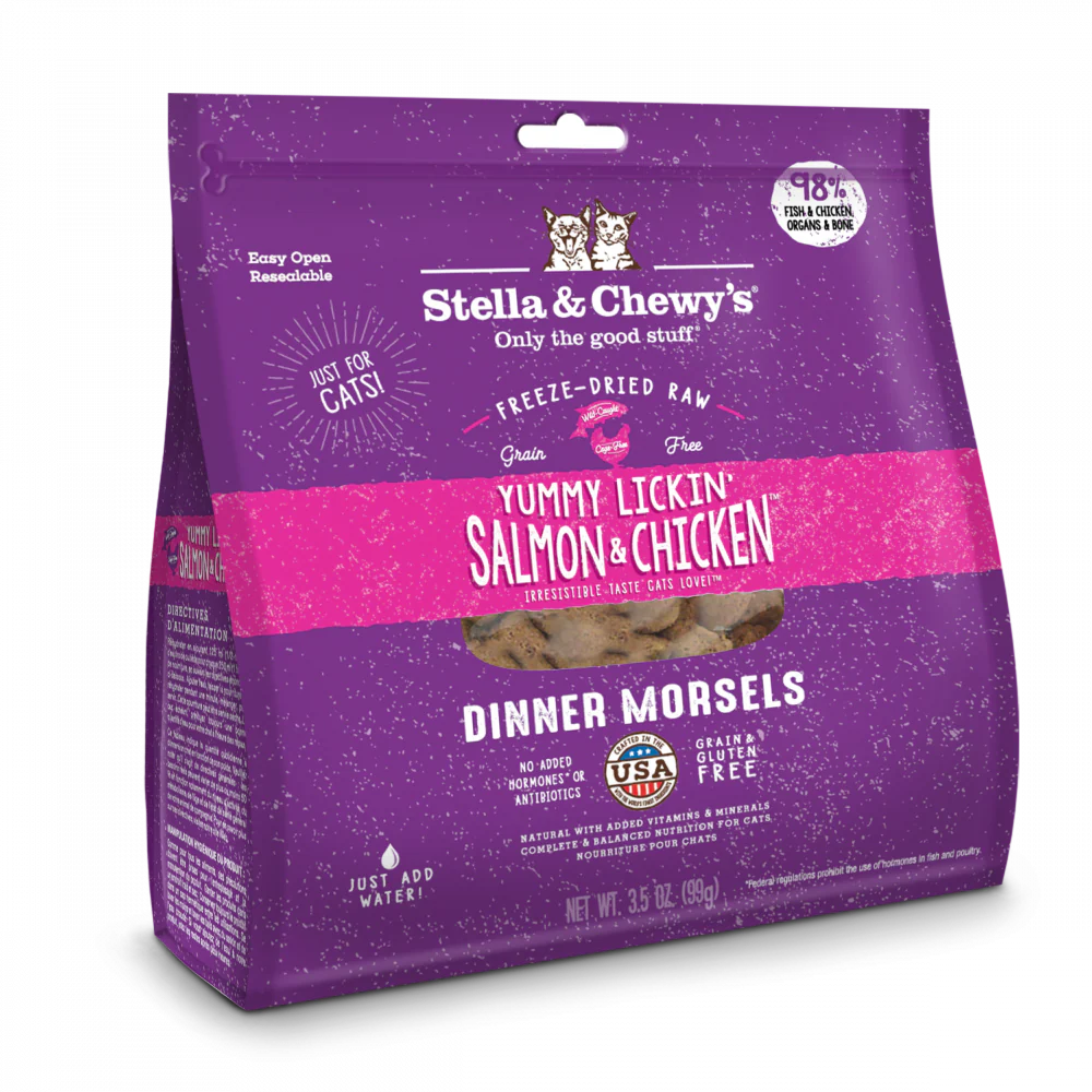 Stella & Chewy's Yummy Lickin' Salmon & Chicken Dinner Grain Free Freeze Dried Raw Cat Food - Image 3