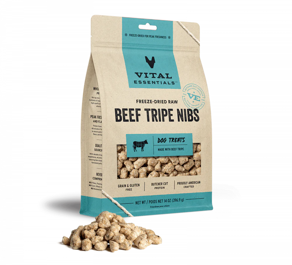 Vital Essentials Freeze Dried Beef Tripe Nibblets Grain Free Limited Ingredient Dog Treats - Image 6