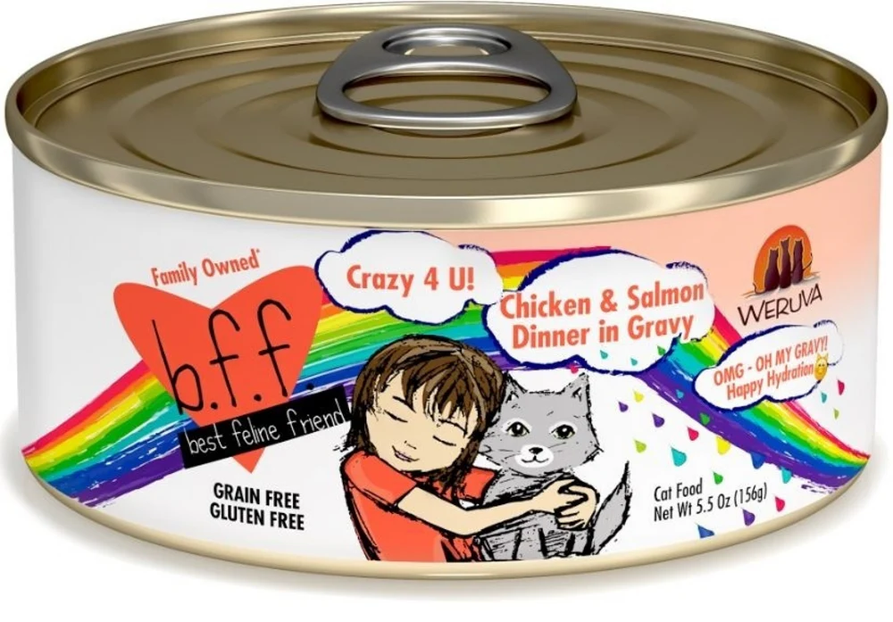 Weruva BFF Oh My Gravy Crazy 4 U Grain Free Chicken & Salmon in Gravy Canned Cat Food - Image 7