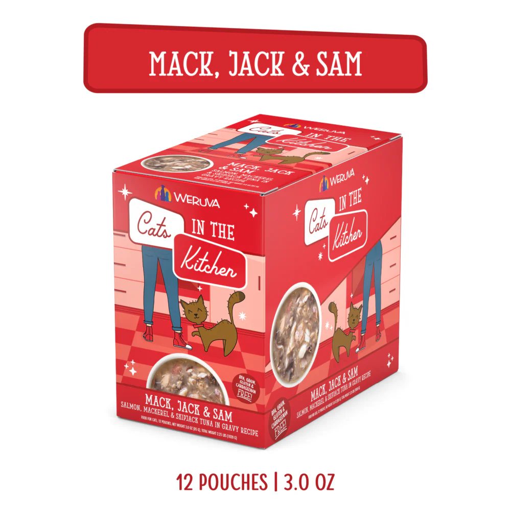 Weruva Cats In the Kitchen Mack Jack and Sam Cat Pouches Wet Cat Food - Image 3