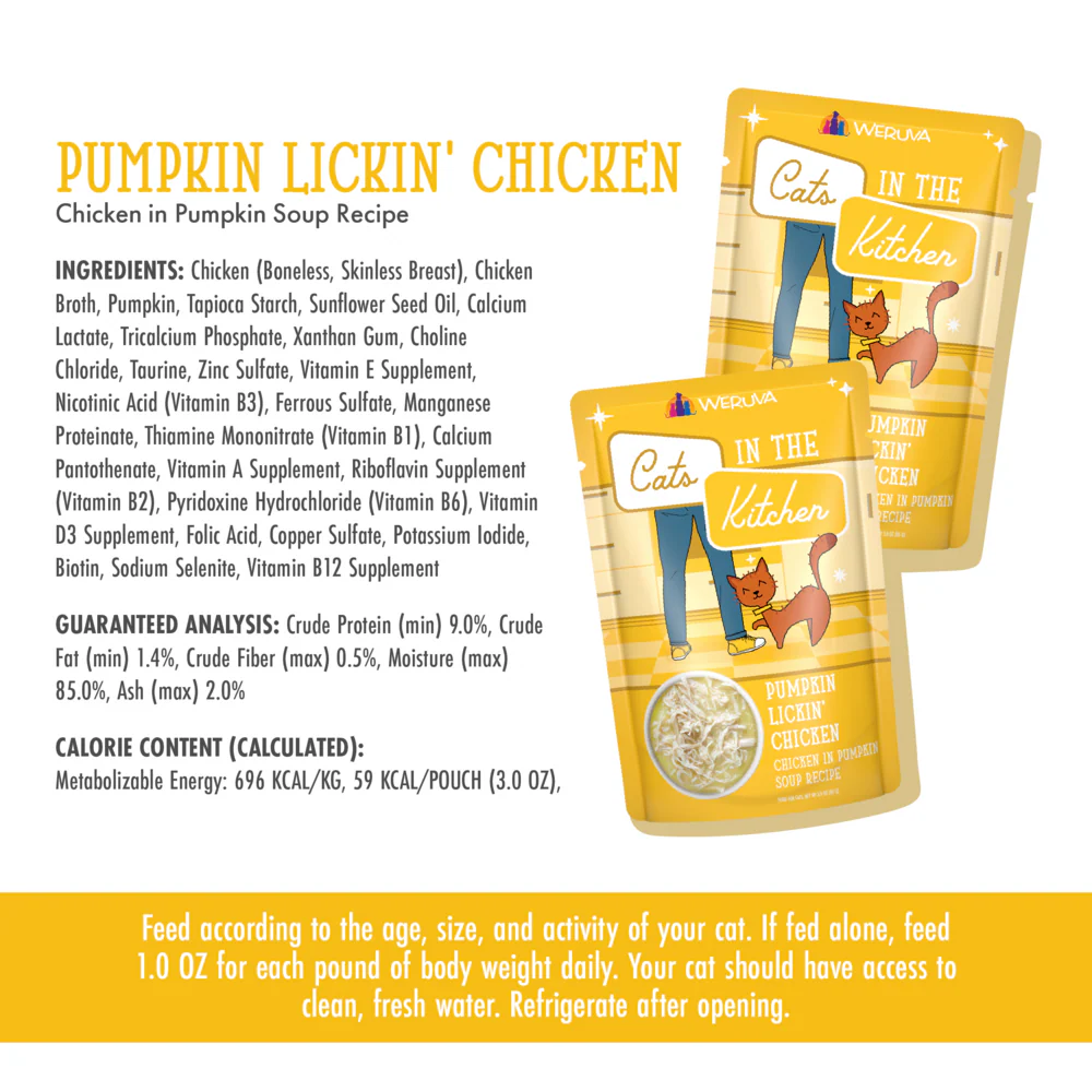 Weruva Cats In the Kitchen Pumpkin Lickin Chicken Pouches Wet Cat Food - Image 8