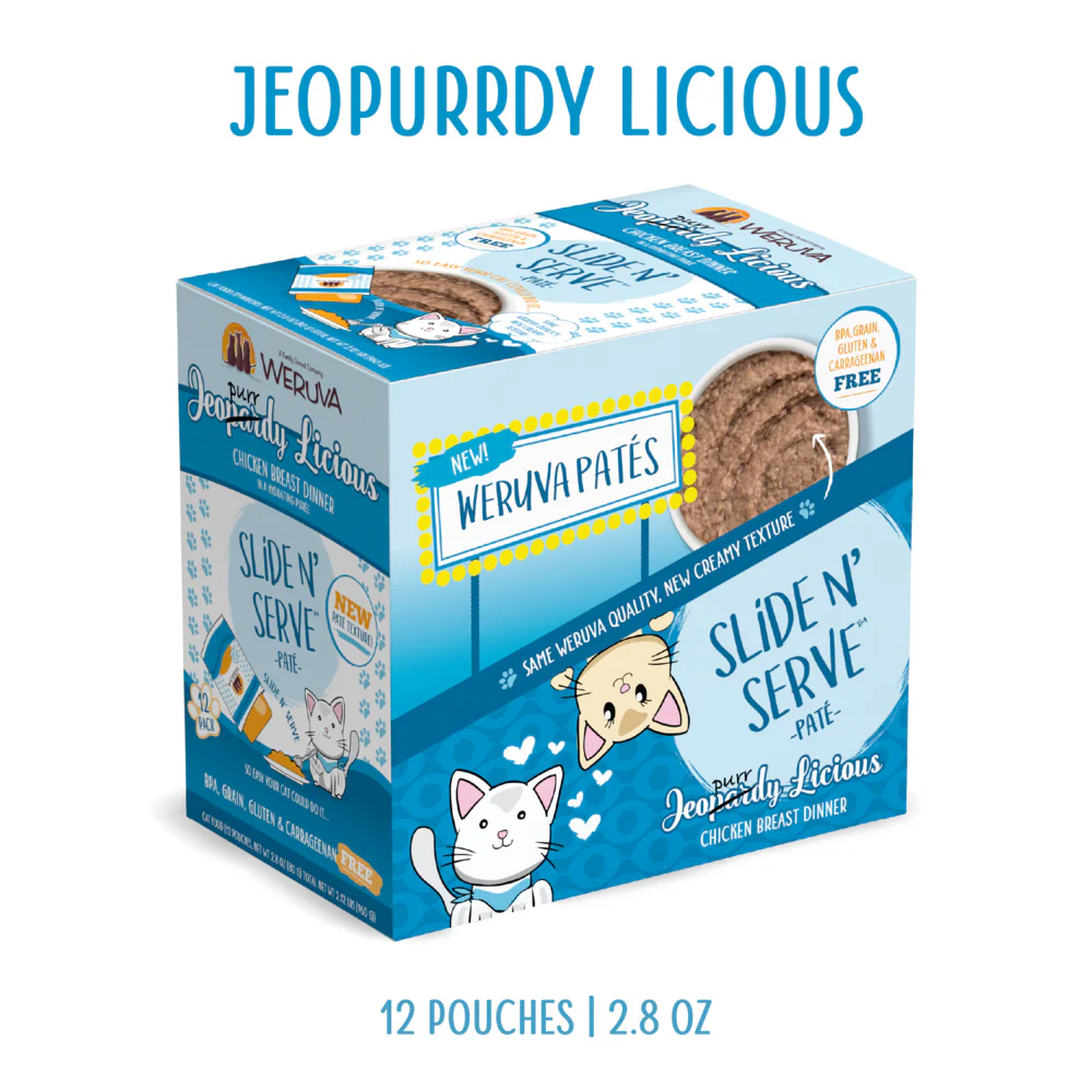 Weruva Slide N' Serve Grain Free Jeopurrdy Licious Chicken Dinner Wet Cat Food Pouch - Image 6