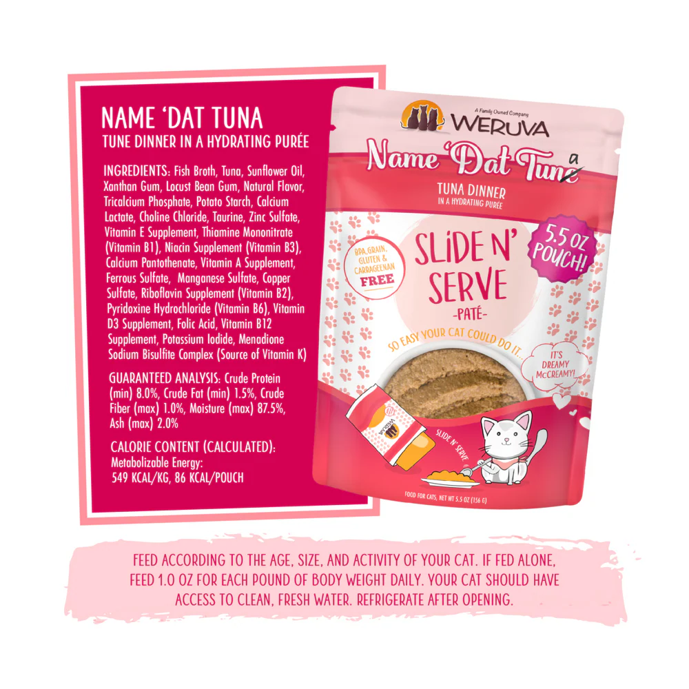 Weruva Slide N' Serve Grain Free Name 'Dat Tuna Tuna Dinner Wet Cat Food Pouch - Image 7